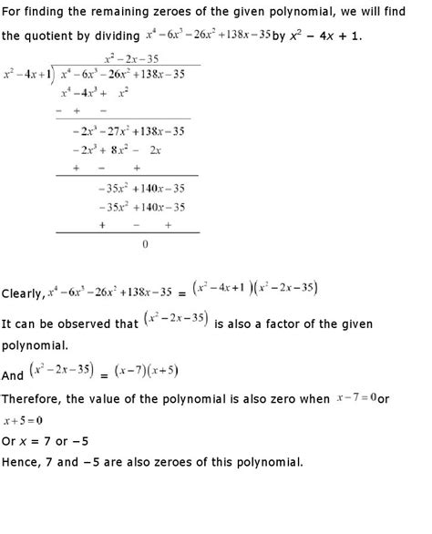 Polynomials, Class 10 Mathematics NCERT Solutions