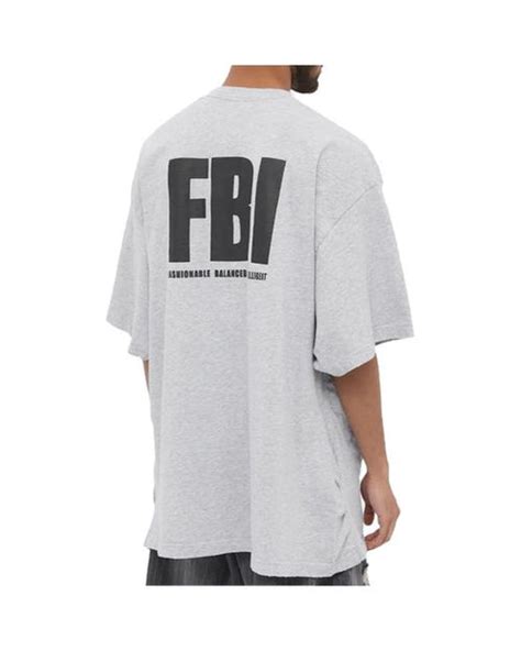 Balenciaga SS22 FBI Oversized Grey Tee