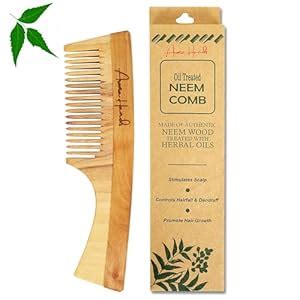 Buy AROMA HANDS ORGANIC PURE NEEM WOOD COMB HERBAL OIL TREATED, FOR ...