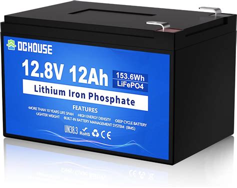 Amazon.com: 12V 10Ah LiFePO4 Lithium Battery,5000+ Deep Cycles,12 v lithium battery Built-in BMS ...