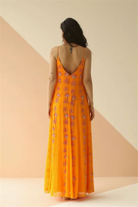 mango yellow step full kali anarkali - Elahe