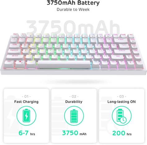 RK ROYAL KLUDGE RK84 Wireless Bluetooth, Wireless Laptop-size Gaming ...
