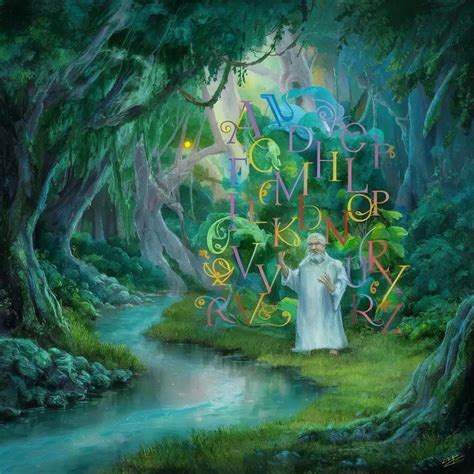 Enchanted Forest Hermit and the Mysterious Alphabet | AI Image Generator