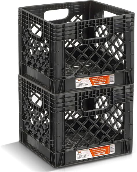 Party 2-Pack Stackable Heavy Duty Milk Crates with Handles, 16 Qt ...