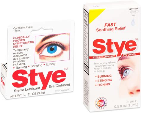 Amazon.com: Stye Lubricant Eye Ointment 0.125oz + Lubricant Eye Drops 0.5oz : Health & Household