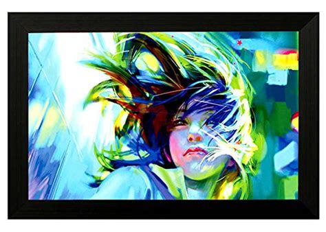 Pintura 'Abstract Girl Design' Canvas Framed Painting (Vinyl Board, 30. ...
