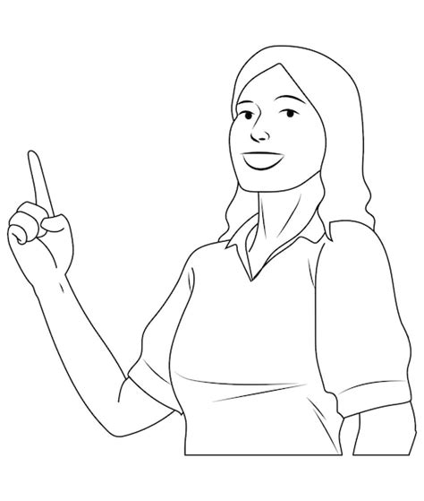 A woman shows the number one with her finger | Premium Vector