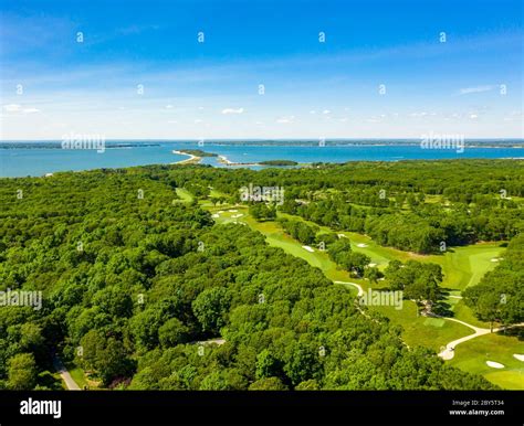 Aerial view of Noyac Golf Course in Sag Harbor, NY Stock Photo - Alamy