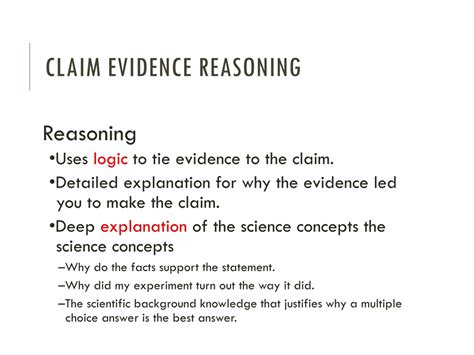 PPT - CLAIM EVIDENCE REASONING PowerPoint Presentation, free download ...