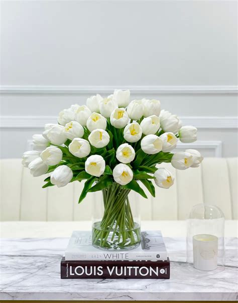 Flovery X-large 50 Tulip 19 Inch French Floral Arrangement In Vase ...
