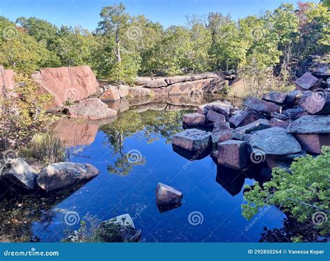 Elephant Rocks State Park, Belleview, MO. Quarry with Pond Stock Photo ...