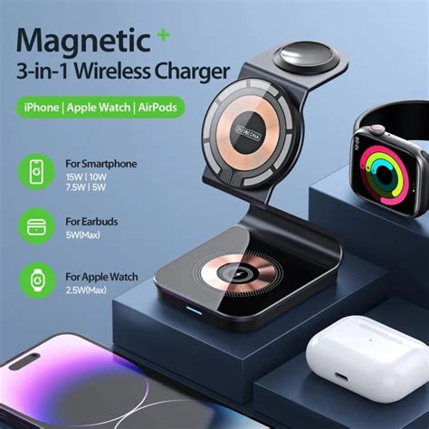 Ultimate Power 15W 3-in-1 Magnetic Suction Wireless Charger – Wekome India