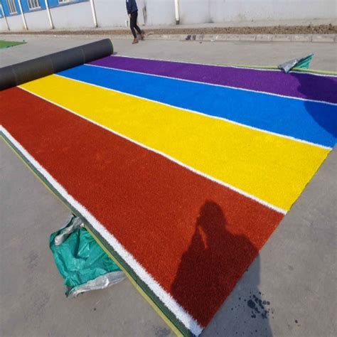 Rich and Colorful Artificial Fake Turf Grass Rainbow Runway with ...