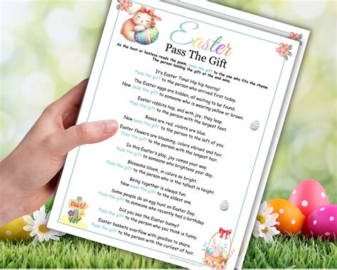 Easter Game, Pass the Gift Game, Easter Party Games, Printable Easter ...