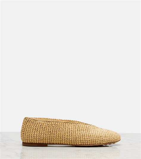Rosa raffia ballet flats in beige - Bottega Veneta | Mytheresa