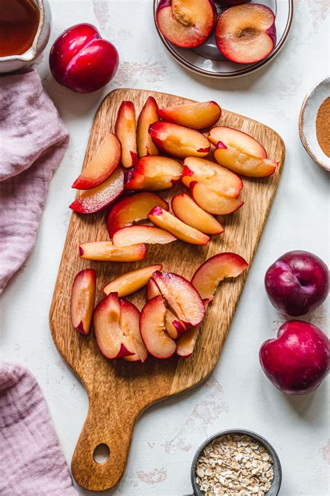 Sticky Maple Plum Pancakes (Vegan GF) - Nourishing Amy