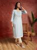Buy Powder Blue Yoke Design Cotton Straight Kurta Online at Rs.755 | Libas