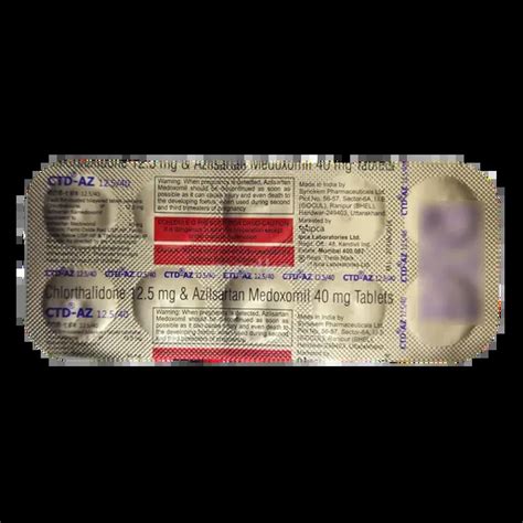 CTD AZ 40/12.5MG TABLET 10'S Price, Uses, Side Effects & Substitutes ...