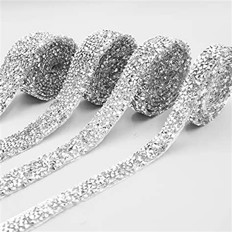 4 Rolls Crystal Rhinestone Ribbons, DaKuan 4 Yards Diamond Sparkling ...