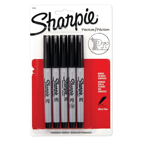Sharpie Permanent Markers, Ultra Fine Point, Black, 5 Count - Walmart ...