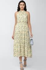 Buy Women Yellow Print Calf-Length Casual Dress Online - 718380 | Van ...