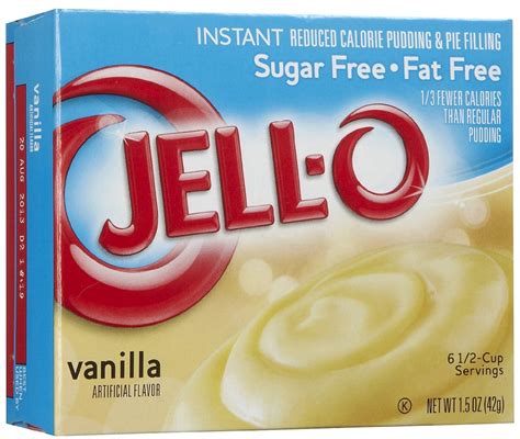 Jell-o Jello Instant Sugar Free Fat Free Instant Vanilla Pudding 42g ...