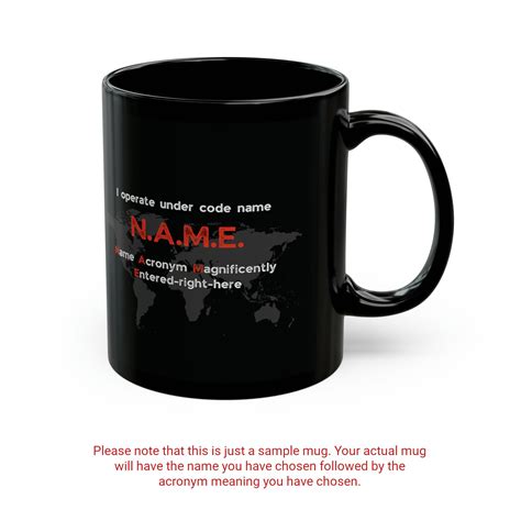 Spy Name Acronym Mug for the Meaning of the Name Daddy - 11oz Mug | Coffee Cup | White or Black ...