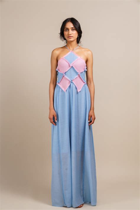 RAW EDGE HALTER NECK DRESS — BIRDWALK