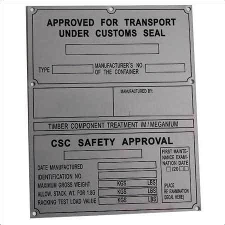 Container Data Plate Manufacturer,Container Data Plate Supplier ...