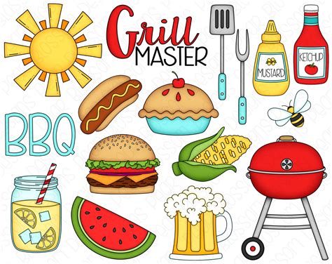 BBQ Clipart Summer Barbecue Clipart Picnic Clip Art Bbq UK ...