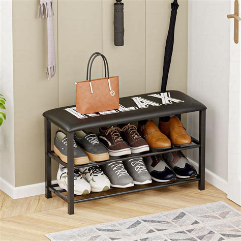 2 Layer Shoe Rack with Bench | (RELAX PRINTED) – LUKZER