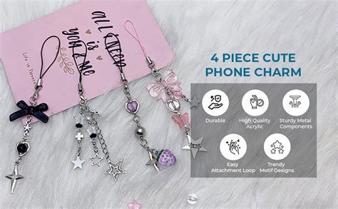 ZORBES® 4Pcs Cute Phone Charm Girls Kawaii Bag Charm Cell Phone Charms ...