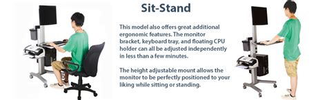 Rife PC Mobile Cart Monitor Mount Printer Deck Computer Desk ...