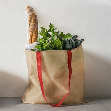 PLANTERING carrier bag, light brown/red, 45x36 cm (17 ¾x14 ¼") - IKEA
