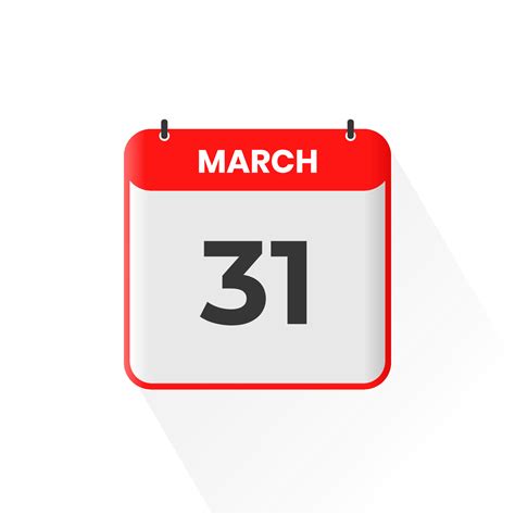 31st March calendar icon. March 31 calendar Date Month icon vector ...