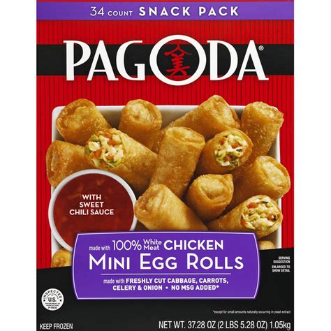 Pagoda White Meat Chicken Mini Egg Rolls with Sweet Chili Sauce Snack ...