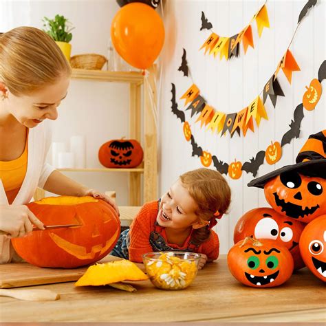 Buy Whaline 64Pcs Halloween Pumpkin Stickers, 14 Funny and Classic ...