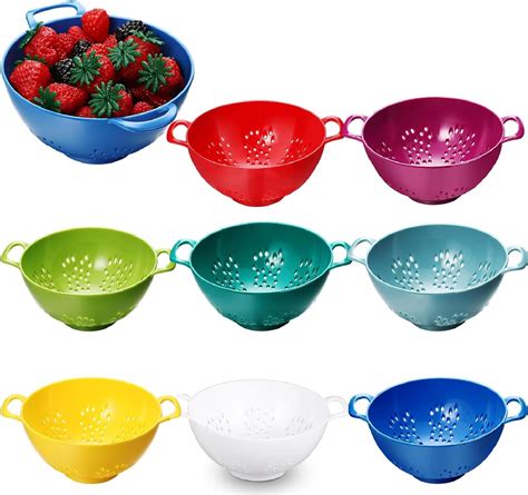 Amazon.com: Baderke 8 Pcs Mini Colander Plastic Small Fruit Strainer ...