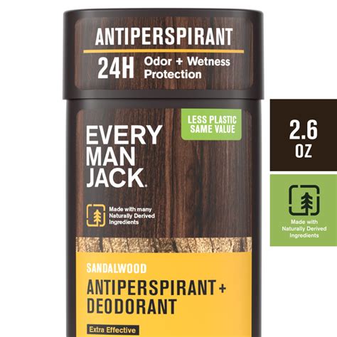 Every Man Jack Men's Antiperspirant Deodorant for Long Lasting Odor and ...