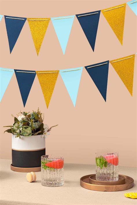 Buy 10 Feet Paper Pennant Party Decorations, Triangle Flags Bunting ...
