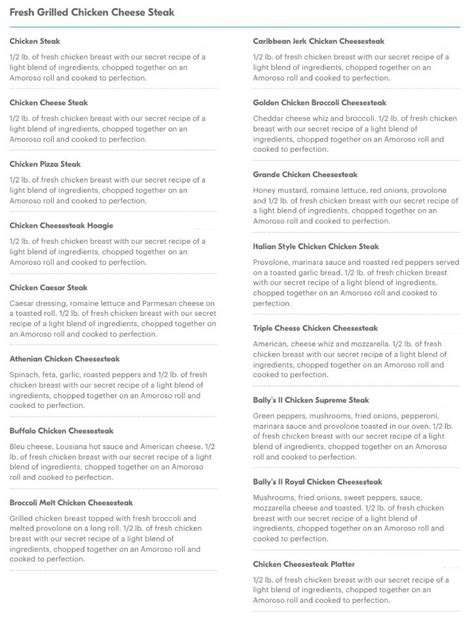 Bally's 2 Pizza Menu (Updated February 2026)