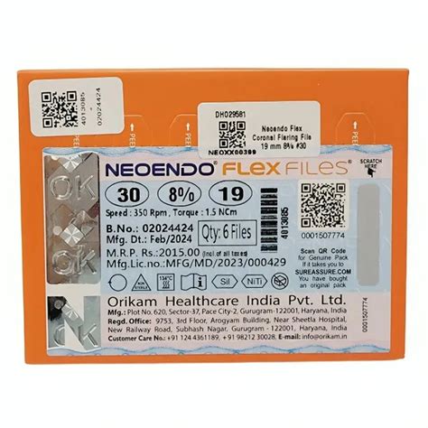 Orikam Neo Endo Flex Files – Flexible Rotary Dental Instruments ...