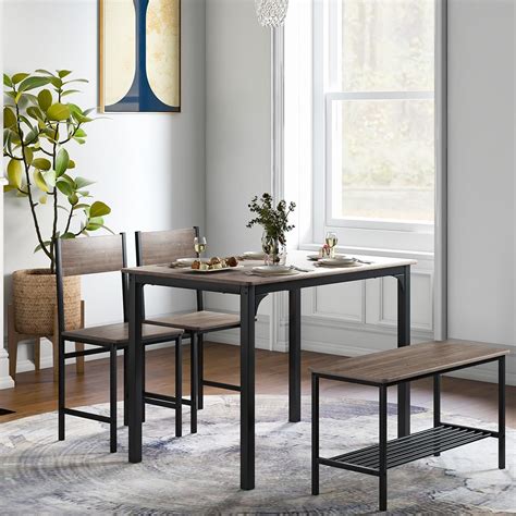 Amazon.com - GOFLAME 4-Piece Dining Table Set for 4, Industrial Kitchen ...