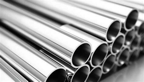 Stainless steel pipes stacked together white background | Premium AI ...