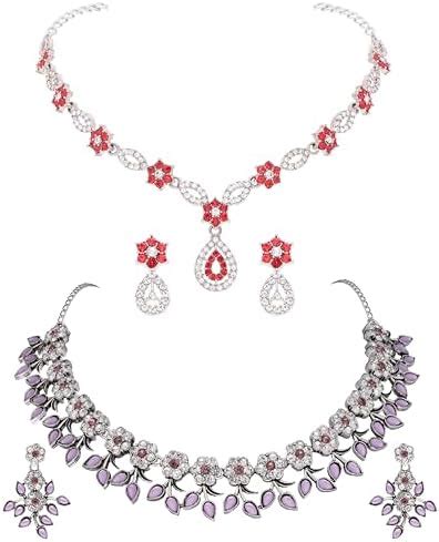 Buy Brado Jewellery Beautifully Silver Plated AD Studded Choker ...