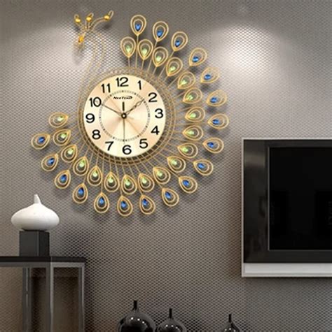Zintex Handmade Peacock Shape Hanging Metal Analog Wall Clock For Farm ...