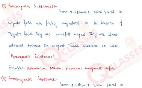 Class 12 ISC Physics Chapter Magnetic Classification of substance