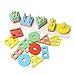 Toyshine Kids Wooden Angle Geometric Blocks Stacker Shape Sorter Column ...