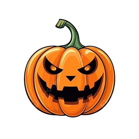 Simple Halloween Scary Pumpkin With Funny Face In Flat Style ...