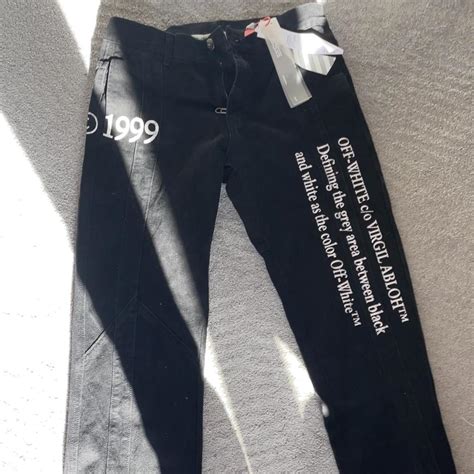 Off-White Men's Black and White Jeans | Depop